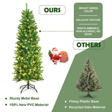 Load image into Gallery viewer, Pre-lit Artificial Pencil Christmas Tree with Warm White UL-listed Lights
