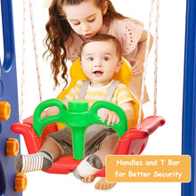 Load image into Gallery viewer, Toddler Swing and Slide Set, 4-in-1 Children Climber and Swing Set with Basketball Hoop
