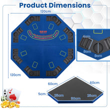 Load image into Gallery viewer, 1.2M/48 Inches Foldable Poker Table Top, 8-Player Professional Texas Hold¡¯em Poker Table Mat Layout
