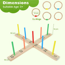 Load image into Gallery viewer, Ring Toss Game for Kids &amp; Adults, Wooden Quoits Games Set
