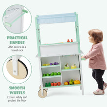 Load image into Gallery viewer, 2 in 1 Kids Play Kitchen, Lighted Toy Kitchen and Grocery Store with Remote Control, Adjustable Brightness
