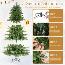 Load image into Gallery viewer, Artificial Christmas Tree Pre-lit Hinged Xmas Tree with LED Lights Seasonal Decoration Tree
