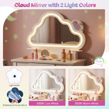 Load image into Gallery viewer, Kids Vanity Table and Chair Set, Children Dressing Table
