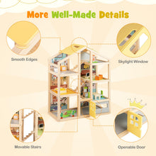 Load image into Gallery viewer, Kids Wooden Dollhouse with 7 Rooms and 18 Pcs Furniture Accessories

