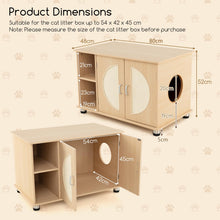 Load image into Gallery viewer, Cat Litter Box Enclosure, Wooden Hidden Kitty Washroom Storage Bench
