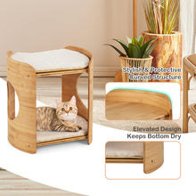 Load image into Gallery viewer, Cat Bed, 2-tier Bamboo Cat Tree with Removable &amp; Washable Cushions, Cat Holes
