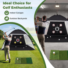 Load image into Gallery viewer, Golf Practice Net, 10x7ft Golf Hitting Net with Foldable Tri-Turf Mat
