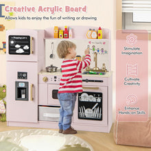 Load image into Gallery viewer, Kids Wooden Kitchen Playset Pretend Play with Chalkboard and Ice Maker
