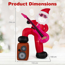 Load image into Gallery viewer, 8.4 Feet Inflatable Santa Claus Pre-lit Xmas Santa Playing Guitar with Music
