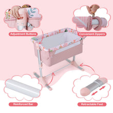 Load image into Gallery viewer, Baby Bedside Crib, 4-Level Height Adjustable Bassinet Crib (Beige) | Portable Newborn Bedside Sleeper
