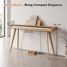 Load image into Gallery viewer, Electric Piano with 3 Pedal Unit, 80 Demos, 800 Tones, 600 Rhythms, USB MIDI Connectivity, Music Stand for Beginners
