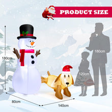 Load image into Gallery viewer, 180 cm Tall Inflatable Snowman and Dog Set with Built-in LED Lights
