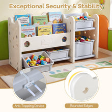 Load image into Gallery viewer, Toy Storage Unit, Kids Bookshelf with Removable Boxes and Storage Shelves
