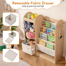 Load image into Gallery viewer, Kids Bookshelf, Toy Storage Organizer with Full-Length Mirror

