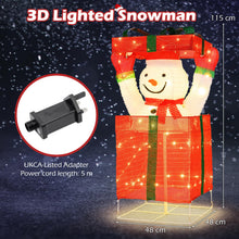 Load image into Gallery viewer, Lighted Snowman in Gift Box Christmas Decoration with LED Lights
