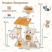 Load image into Gallery viewer, Cat Tree, 125cm Tall Modern Cats Tower with Plush Perch, Condo, Platforms
