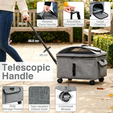 Load image into Gallery viewer, Pet Carrier with Wheels, Foldable Pet Carrier with Telescopic Handle
