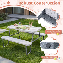 Load image into Gallery viewer, Kids Picnic Table, Children Outdoor Camping Table with Benches &amp; Umbrella Hole
