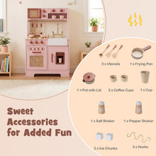Load image into Gallery viewer, Kids Play Kitchen, Wooden Toy Kitchen with Stoves, Oven
