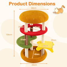 Load image into Gallery viewer, Cat Tree, 106cm Tall Hamburger-Theme Cats Tower | Indoor Multi-Level Kitten Climbing Stand Activity Center
