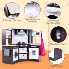 Load image into Gallery viewer, Wooden Kids Play Kitchen Corner with Lights and Water Circulation System
