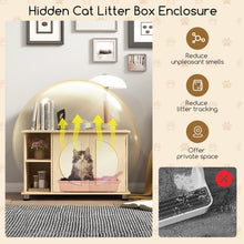 Load image into Gallery viewer, Cat Litter Box Enclosure, Wooden Hidden Kitty Washroom Storage Bench
