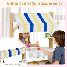 Load image into Gallery viewer, Kids Ice Cream Cart, 2 in 1 Wooden Grocery Store Playset

