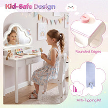 Load image into Gallery viewer, Kids Vanity Table and Chair Set, Children Dressing Table
