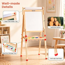 Load image into Gallery viewer, 3-in-1 Kids Art Easel, Double-Sided Folding Wooden Easel
