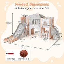 Load image into Gallery viewer, All in 1 Toddler Slide Playset Freestanding Kids Slide with Tunnel
