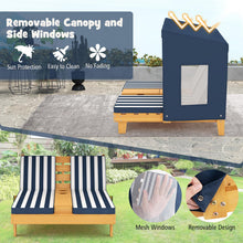 Load image into Gallery viewer, Kids Double Sun Lounger, 2-Seater Garden Lounge Chair with Canopy
