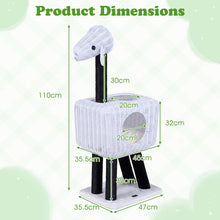 Load image into Gallery viewer, Cat Tree, 110cm Lamb-Shaped Cat Tower with 2-Door Rattan Condo
