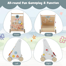 Load image into Gallery viewer, Wooden Baby Walker, 7-in-1 Toddler First Step Activity Interactive Push Along Toy

