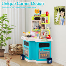 Load image into Gallery viewer, Kids Kitchen Playset Corner Play Kitchen with Realistic Sounds and Lights
