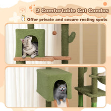 Load image into Gallery viewer, Cactus Cat Tree, 160cm Tall Cat Tower with Sisal Scratching Posts, 2 Perches, 2 Cat Condos, Hammock
