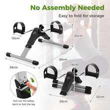 Load image into Gallery viewer, Under Desk Exercise Bike Pedal Exerciser with LCD Display for Legs and Arms Workout
