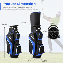 Load image into Gallery viewer, 14-Way Golf Cart Bag with 9 Zippered Pockets and Cooler Bag
