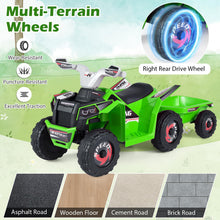 Load image into Gallery viewer, 6V Kids Electric Quad with Removable Back Trailer Toddler Ride On ATV
