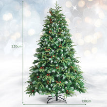 Load image into Gallery viewer, 7ft Hinged Life-Like Christmas Tree with 450 LED Lights Pre-Lit Artificial Xmas Tree
