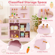Load image into Gallery viewer, Kids Play Kitchen, Wooden Toy Kitchen with Stoves
