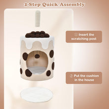 Load image into Gallery viewer, 67cm Cat Tree, Boba Cute Cats Condo with Scratching Post, Dangling Ball and Soft Cushion
