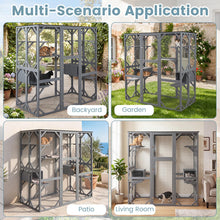 Load image into Gallery viewer, Large Outdoor Cat House, Walk-in Cats Enclosure
