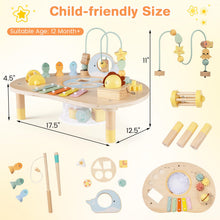 Load image into Gallery viewer, 7-in-1 Toddler Activity Table Montessori Sensory Toy for 12 Month+ Wooden Musical Play Table
