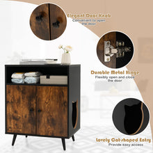 Load image into Gallery viewer, Cat Litter Box Enclosure, Wooden Hidden Kitty Washroom with Shelves
