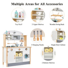 Load image into Gallery viewer, Wooden Kids Play Kitchen Set with Microwave Oven and Washing Machine
