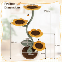 Load image into Gallery viewer, Cat Tree, 175cm Tall Cat Tower with 4 Flower-shaped Platforms
