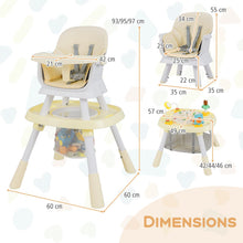 Load image into Gallery viewer, 16-in-1 Convertible Baby High Chair with Removable Tray and 5-Point Harness
