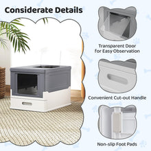 Load image into Gallery viewer, Cat Litter Box, Foldable Hooded Litter Tray with Lid

