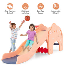 Load image into Gallery viewer, 4 in 1 Toddlers Freestanding Slides with Basketball Hoop
