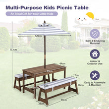 Load image into Gallery viewer, Kids Picnic Table with Cushions and Umbrella
